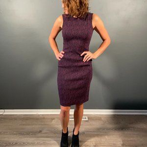 Purple and Black Sleeveless Fitted Calvin Klein Shift Dress Size 2